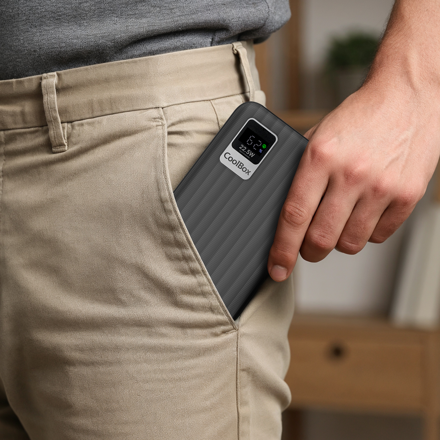COOLBOX POWERBANK DP20 20000MAH LCD+CABLES INTEGRADOS USB-C+LIGHTING NEGRO CARGA RAPIDA