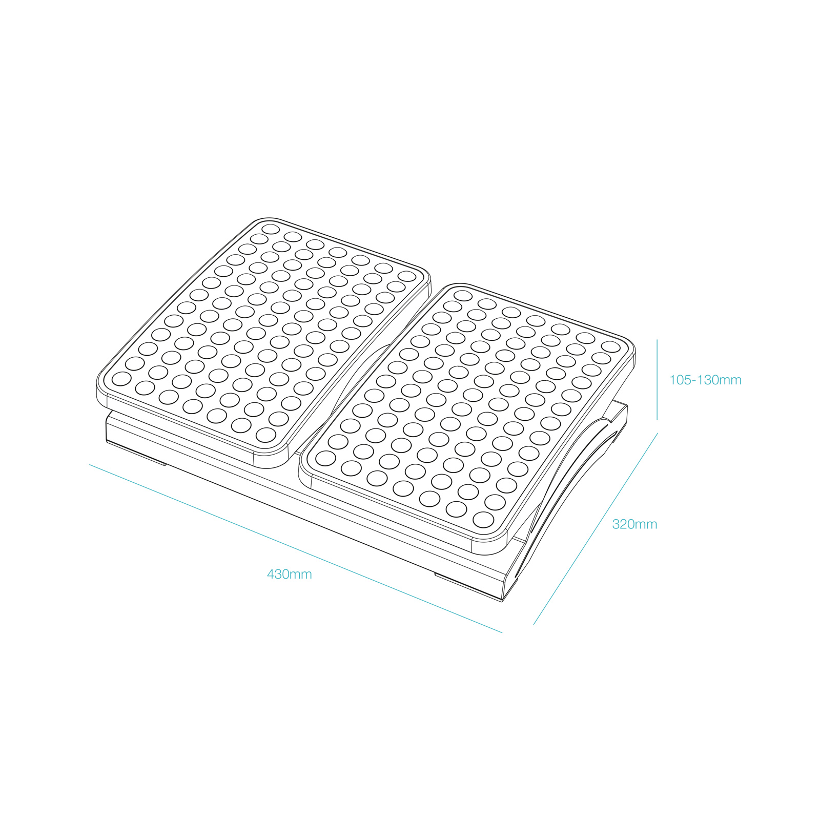 TOOQ REPOSAPIES AJUSTABLE EN ALTURA E INCLINACION,NEGRO