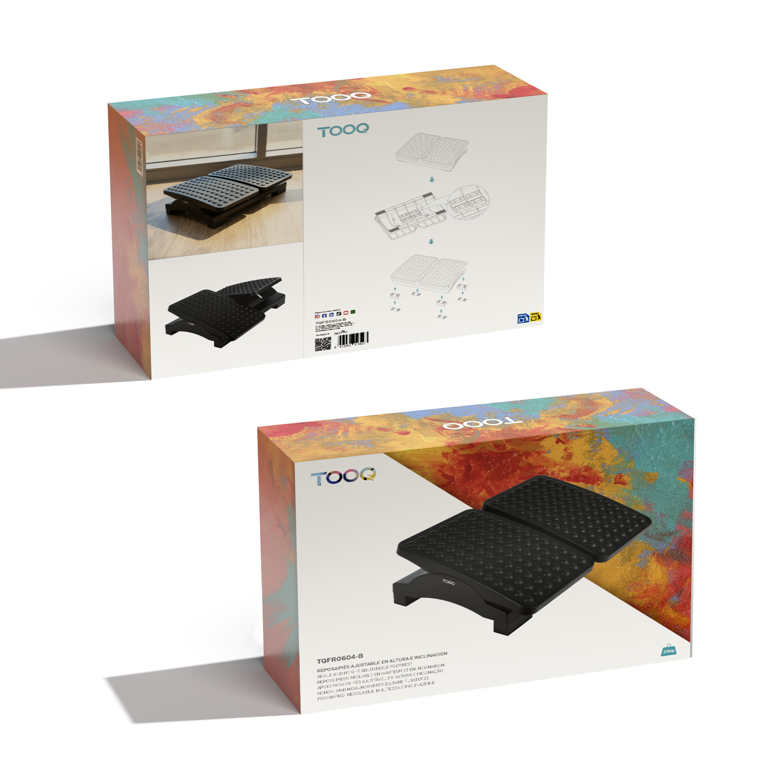 TOOQ REPOSAPIES AJUSTABLE EN ALTURA E INCLINACION,NEGRO