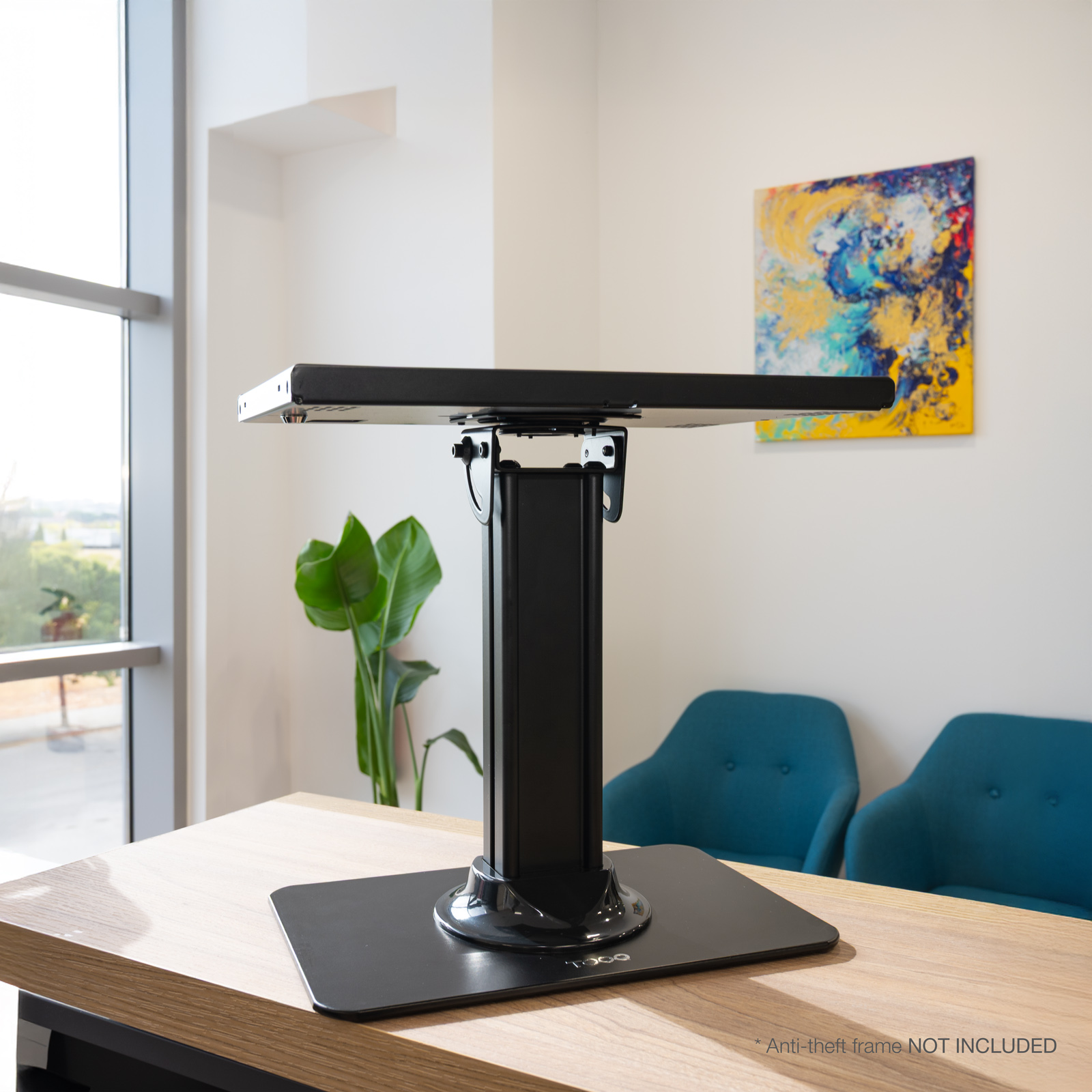 TOOQ SOPORTE MESA MARCO ANTIRROBO TABLET, NEGRO