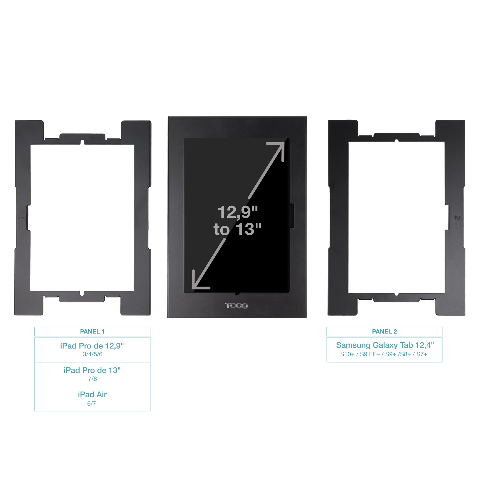 TOOQ MARCO ANTIRROBO TABLET 12,4-13", NEGRO