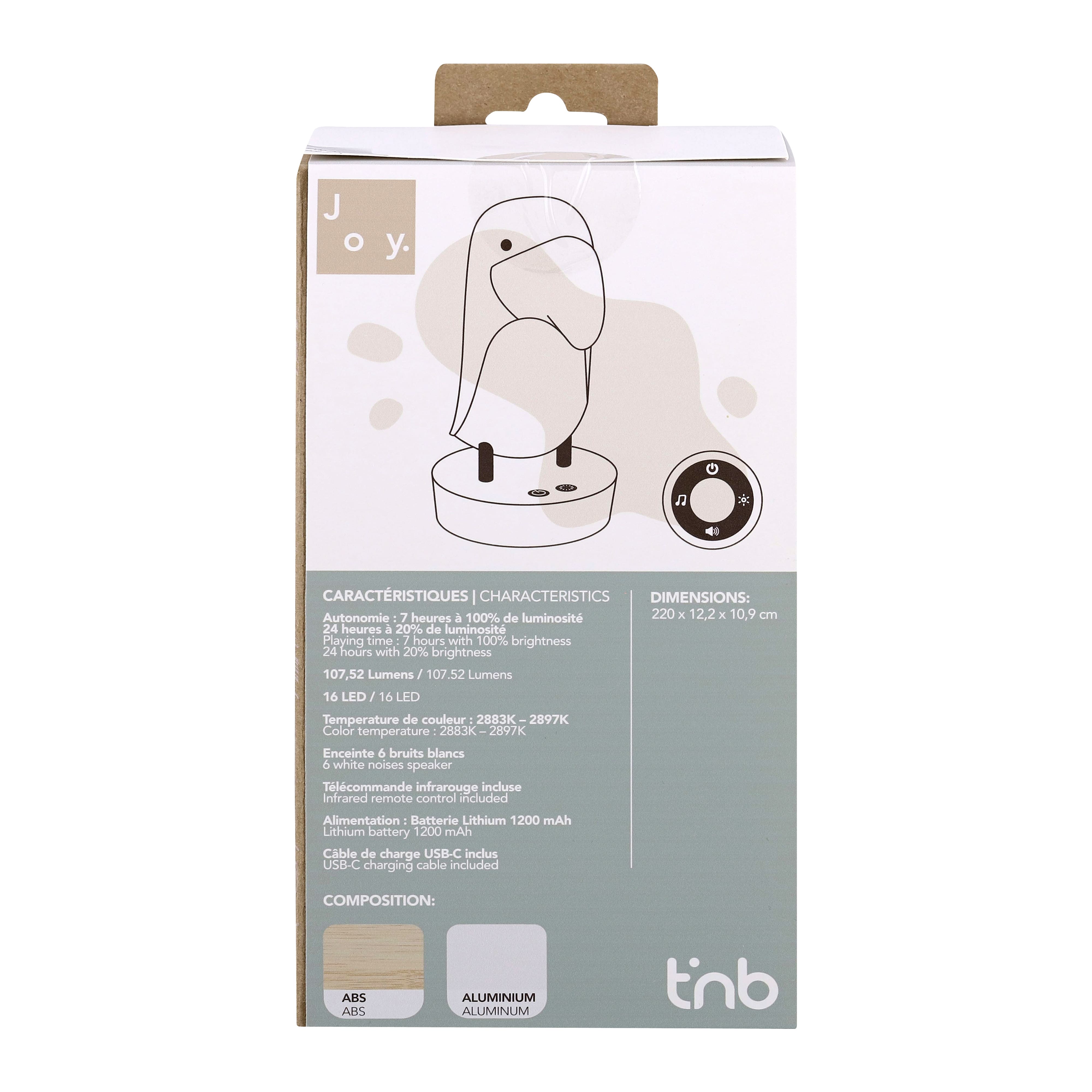 TNB JOY - Luz nocturna de tucan - Toucan night light and white noise speaker - White
