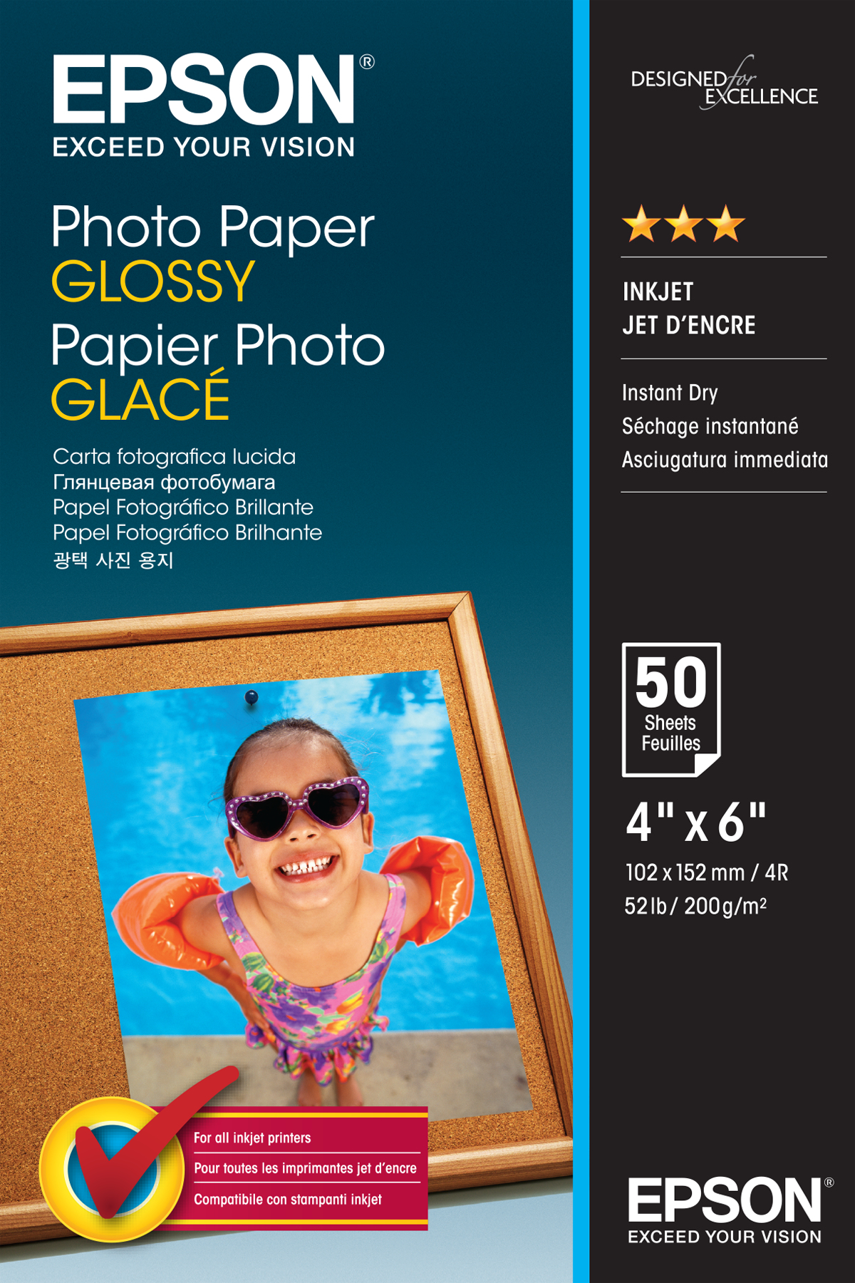 Epson Papel Photo Paper Glossy 10x15cm 50 hojas 200 grs