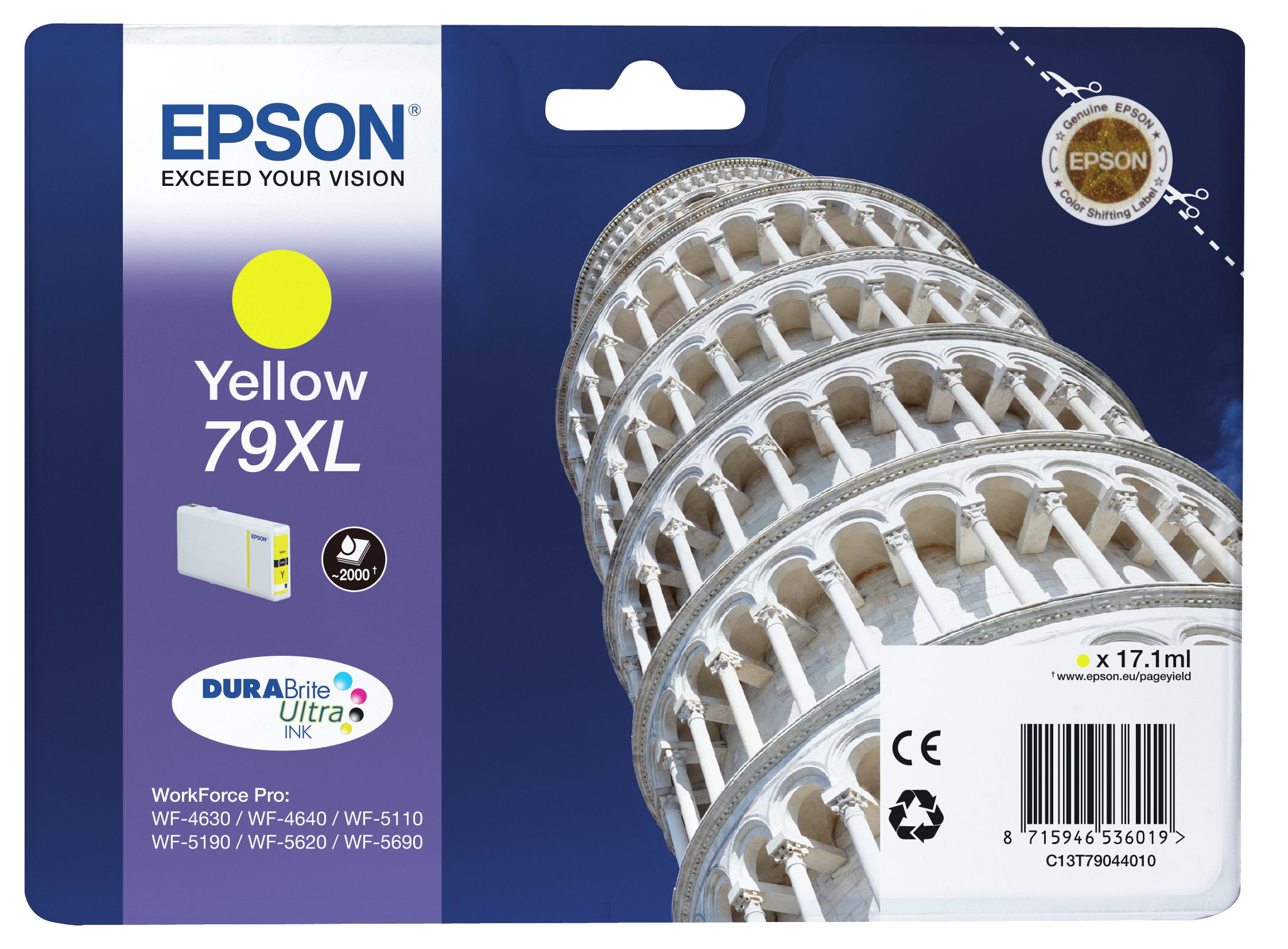 Epson Cartucho Amarillo 79XL 2000 paginas WorkForce Pro WF-5xxx Series
