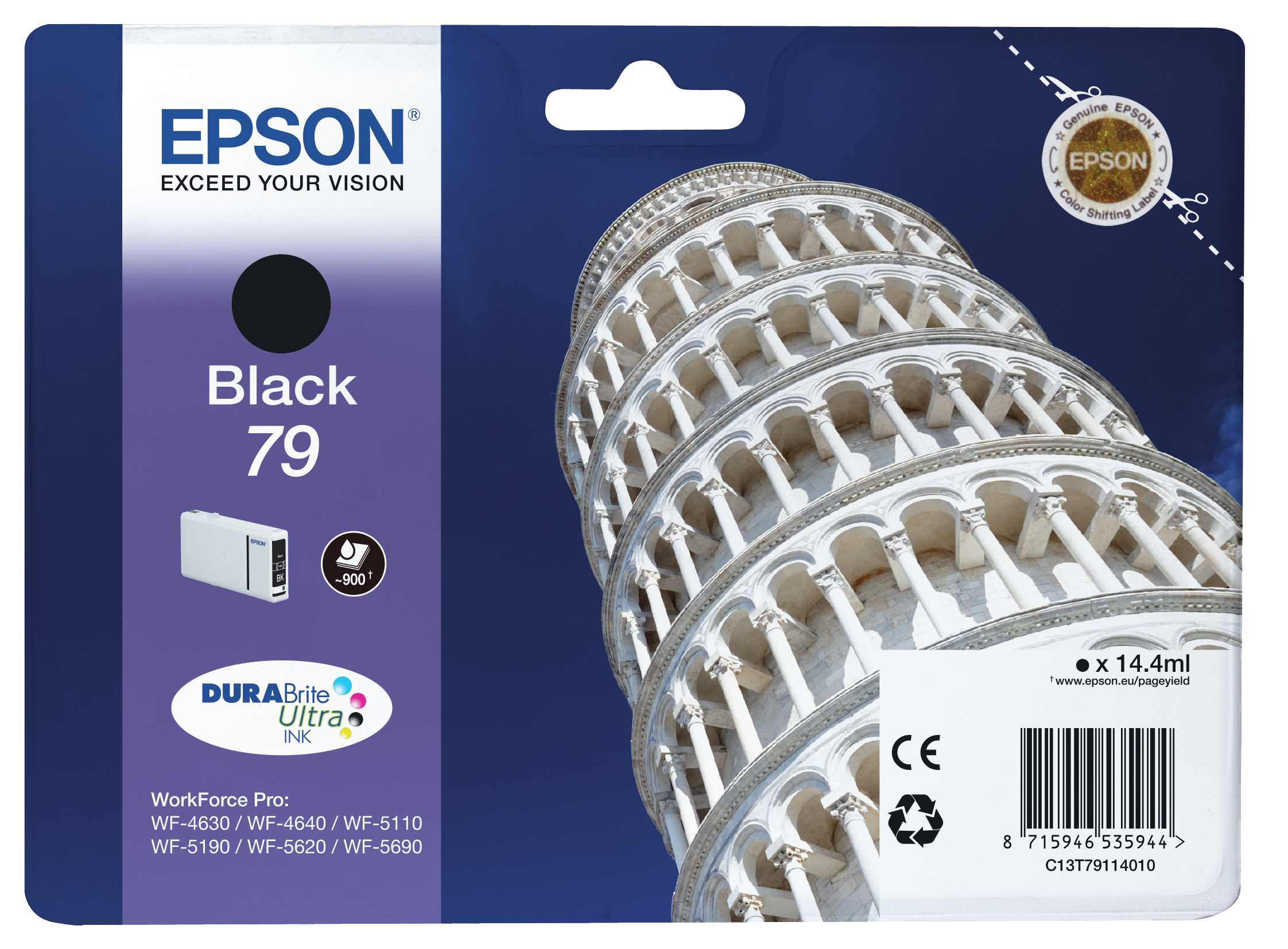 Epson Cartucho Negro L 900 paginas WorkForce Pro WF-5xxx Series/ WF-4630DWF nº79