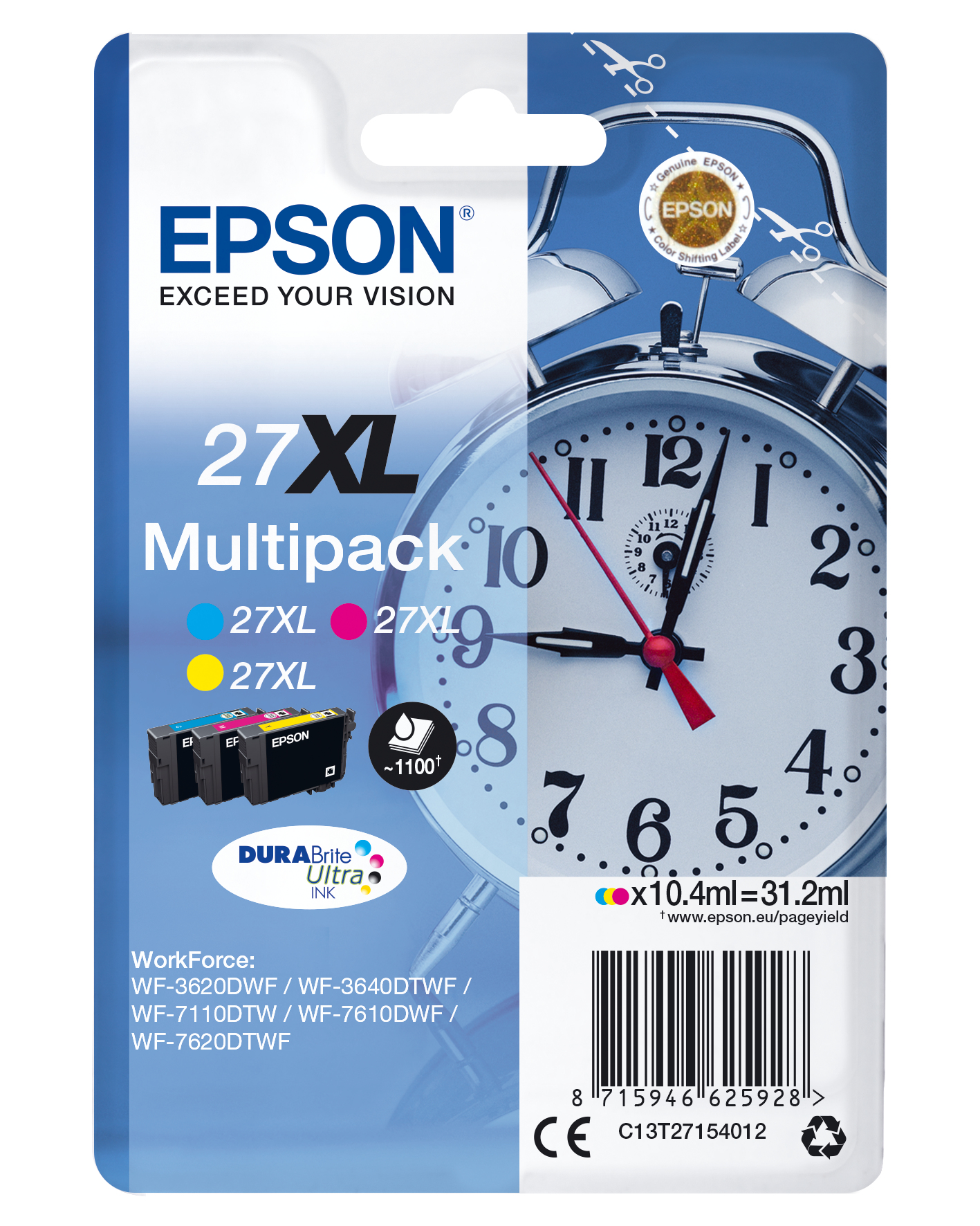 Epson WorkForce WF-3000 y WF-7000 Multipack de Alta Capacidad nº27XL (etiqueta RF)