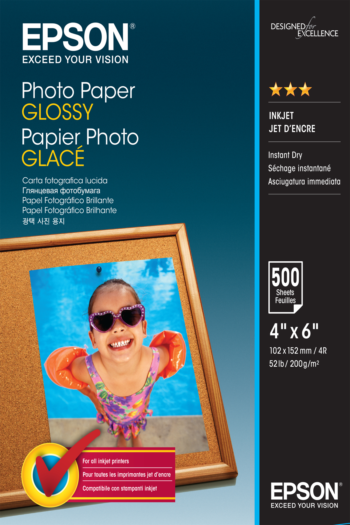 Epson Papel Photo Glossy 10x15cm 500 hojas 200 grs