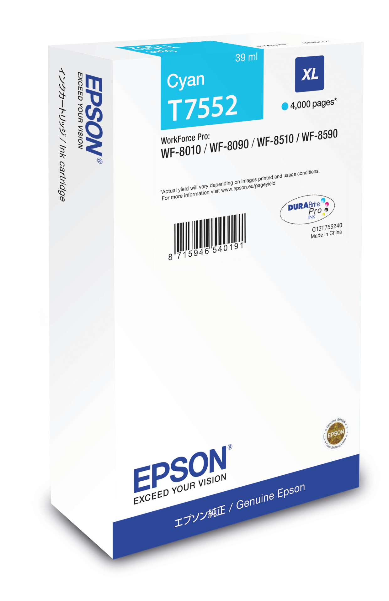 EPSON Cartucho Cian XL 4000p WF-8xxx