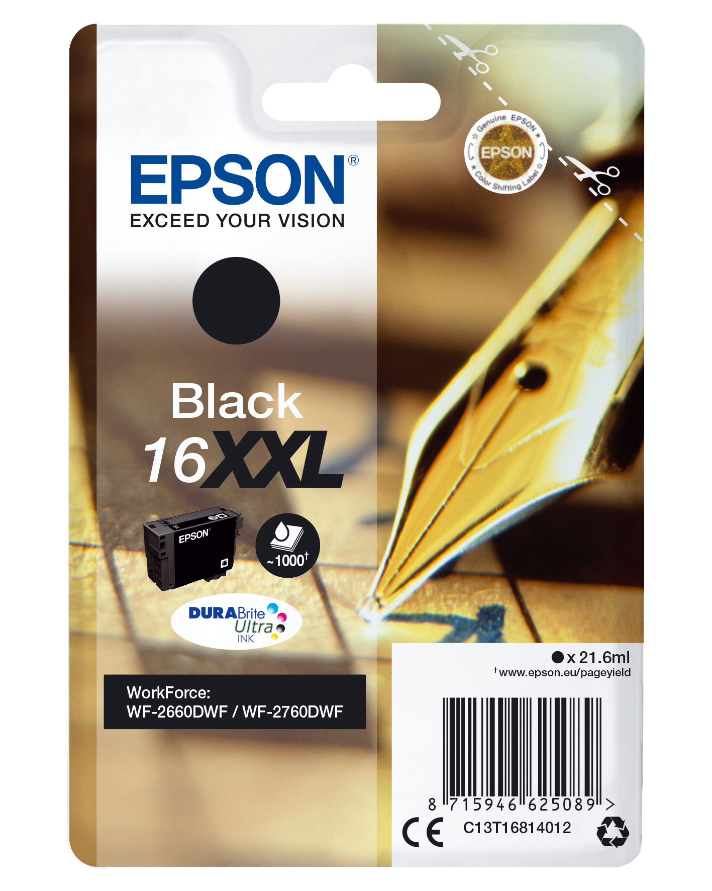 EPSON Cartucho Negro 16XXL Workforce 2660DWF RF/AM Tag