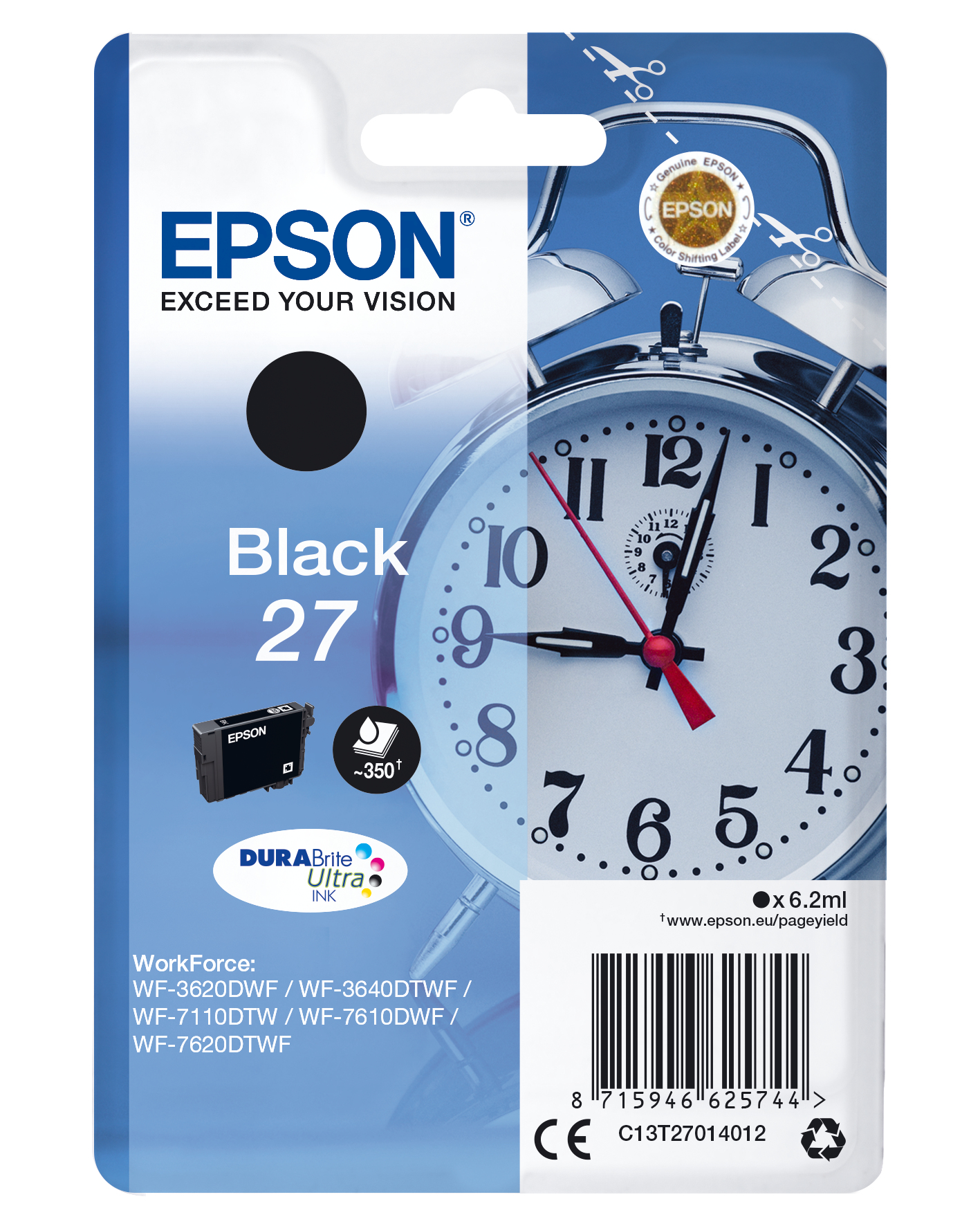 Epson WorkForce WF-3000 y WF-7000 Cartucho Negro nº27