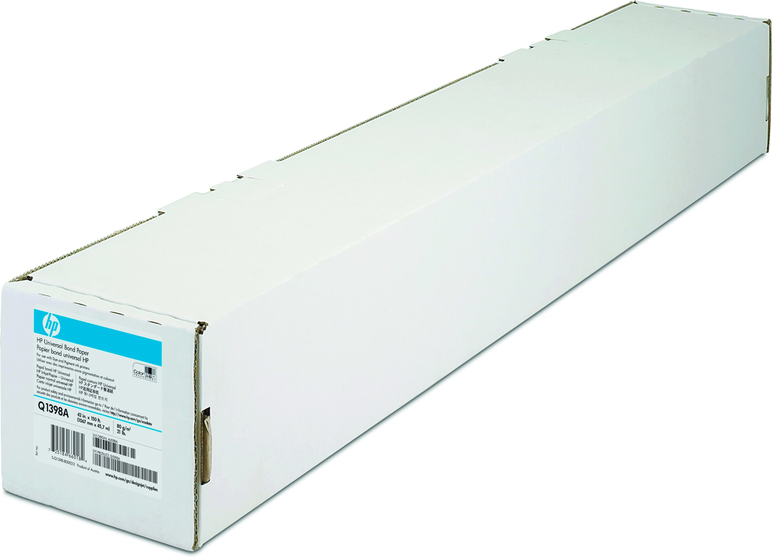 HP Papel Bond Universal. Rollo 42", 45,7m x 1067mm, 80g.