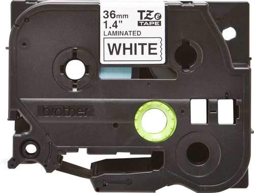 BROTHER Cinta laminada blanco/negro 36mm