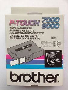 BROTHER Cinta laminada negro/blanco 18mm