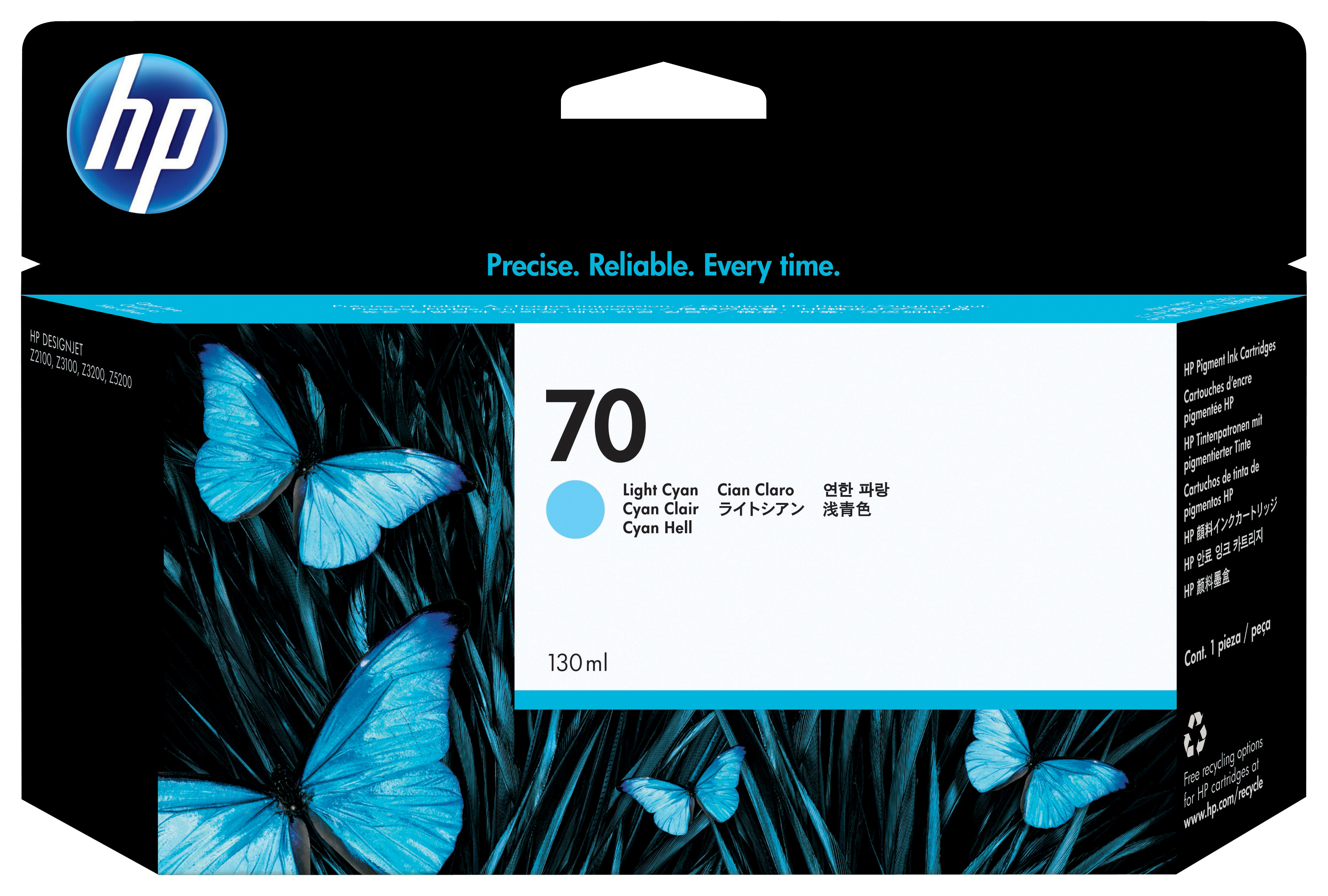 HP Designjet Z2100/Z3100 Nº70 Cartucho Cian claro
