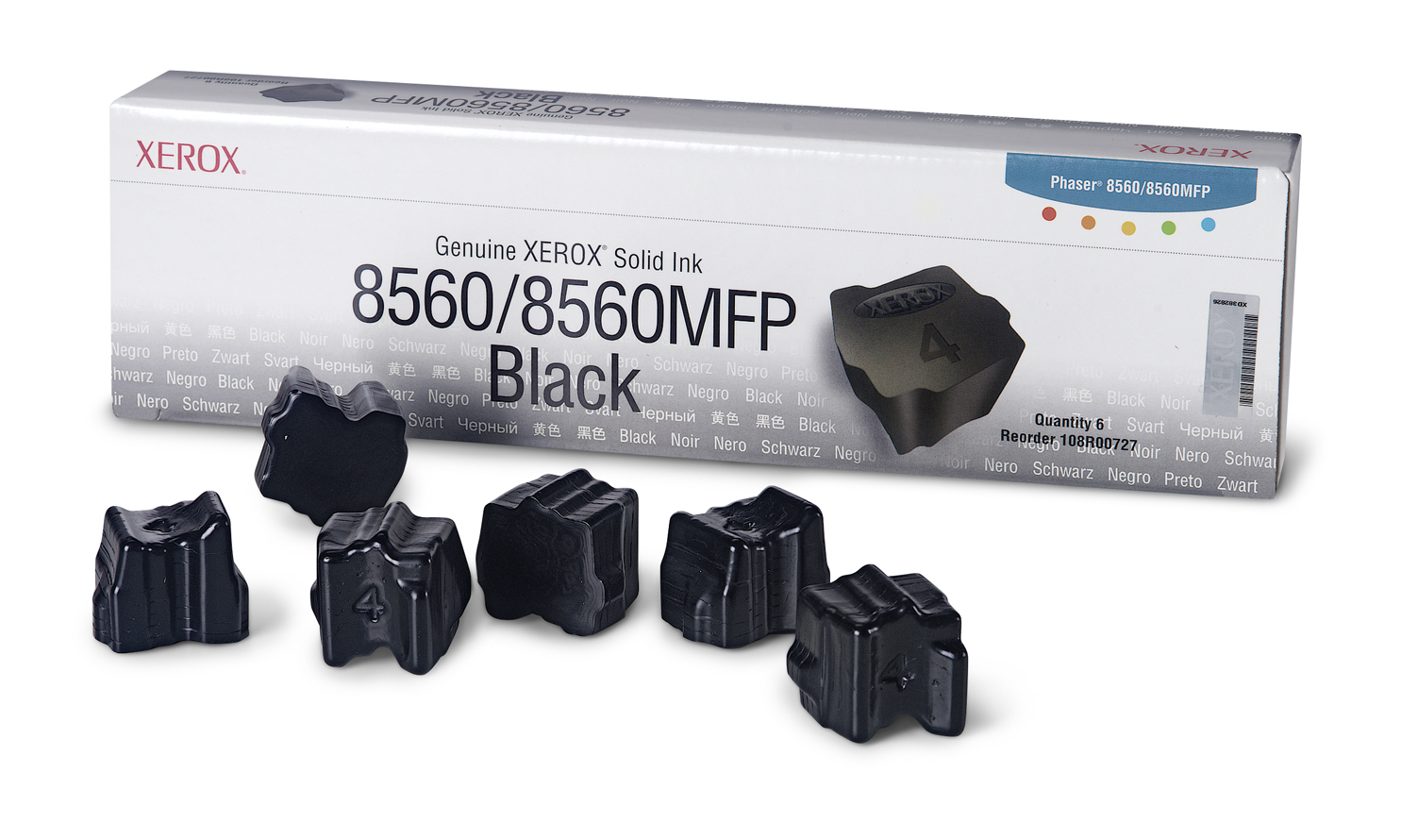 XEROX Toner TEKTRONIX Phaser 85606 barras Cartucho tinta solida Negra