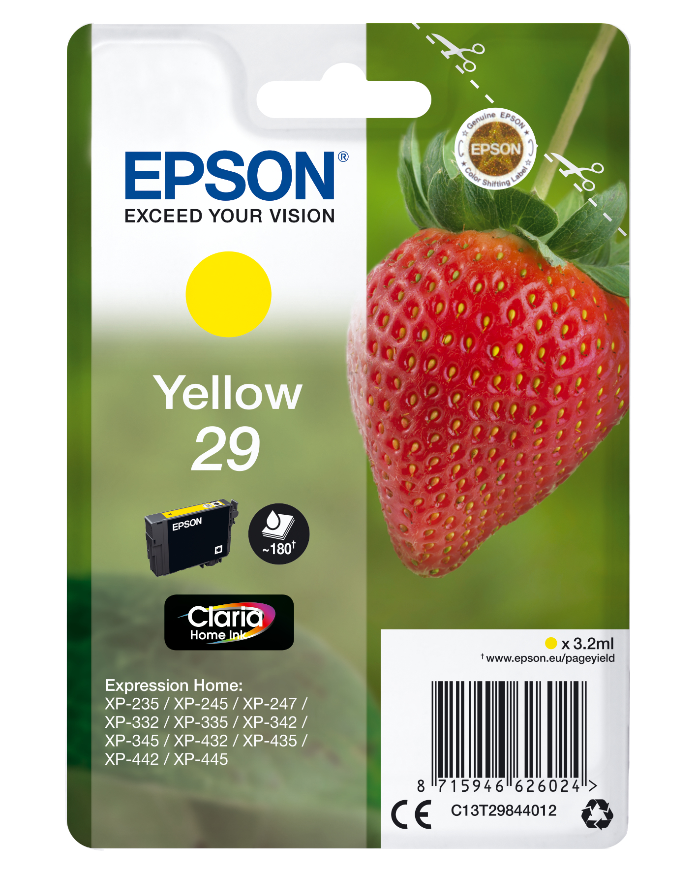EPSON Expression Home XP-235 Cartucho Amarillo nº29