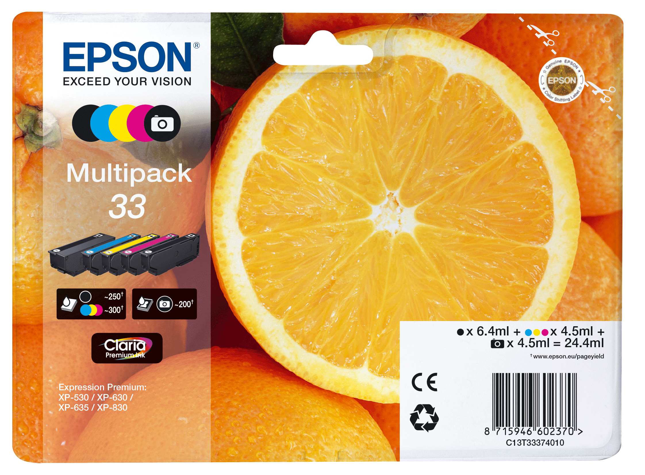 EPSON Expression Premium XP-530, XP-630, XP-635 y XP-830 Cartucho Multipack 5