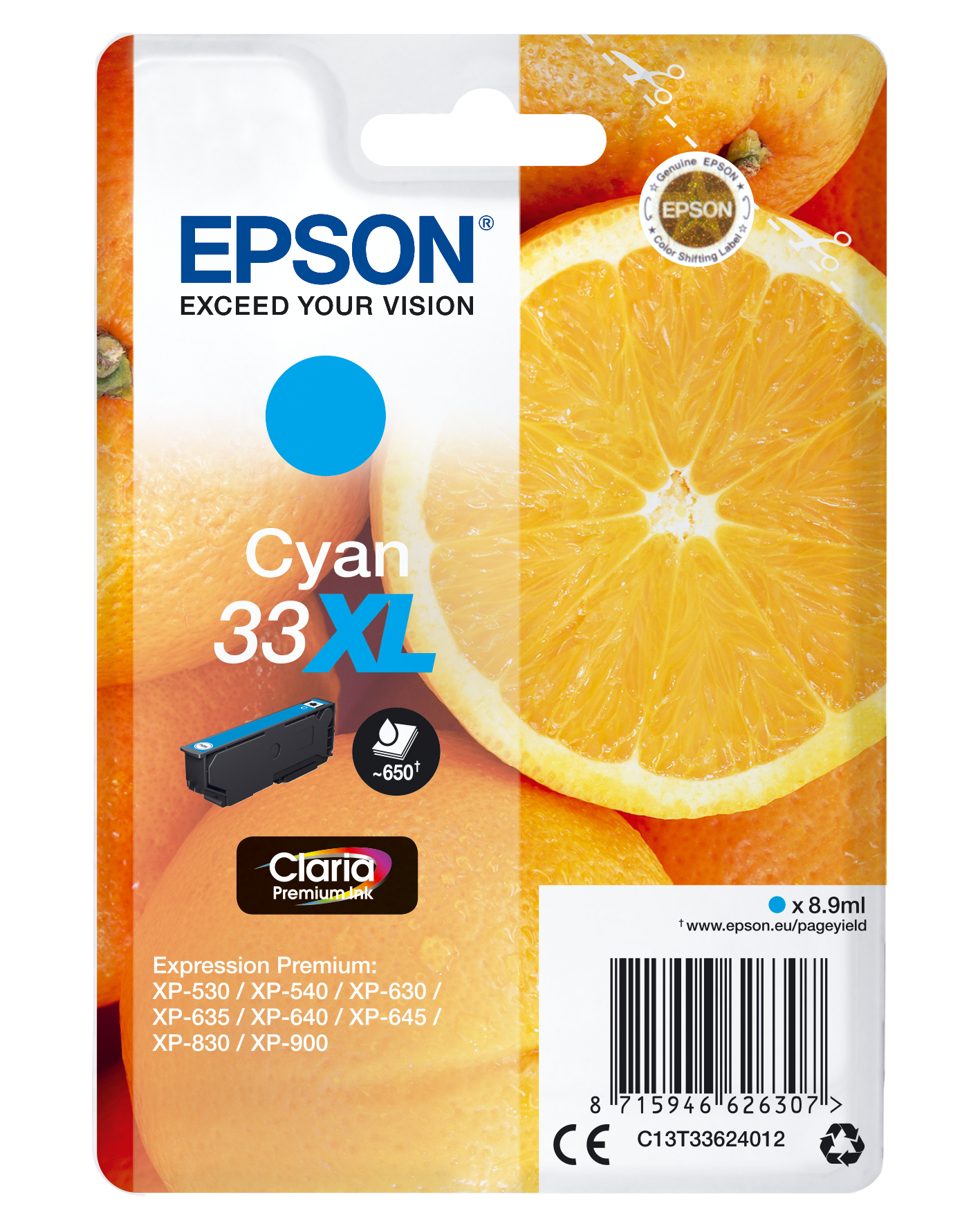 EPSON Expression Home XP-530 Cartucho Cyan 33XL