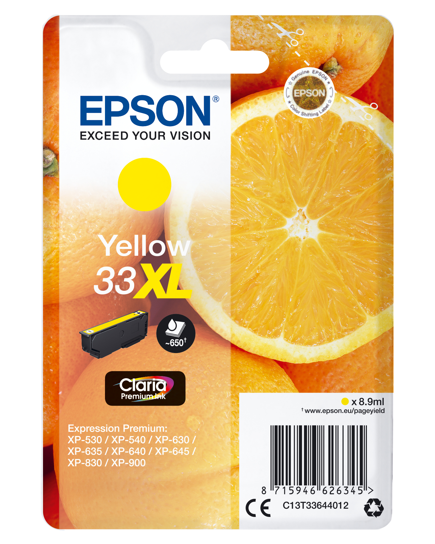 EPSON Expression Home XP-530 Cartucho Amarillo 33XL