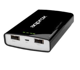 APPROX Power Bank de bolsillo Universal Evolution 7800 mAh (Negro)