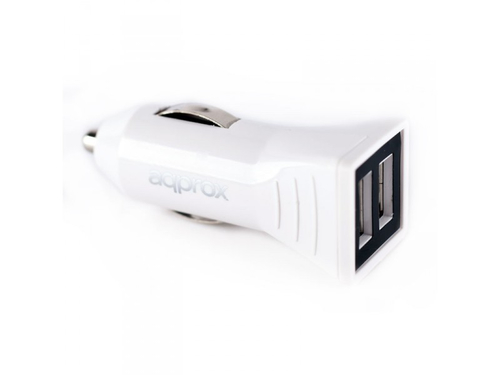 APPROX Cargador Doble USB para Coche (Blanco)