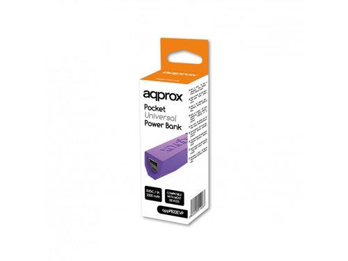 APPROX Power Bank de bolsillo Universal 2200 mAh (Rosa)