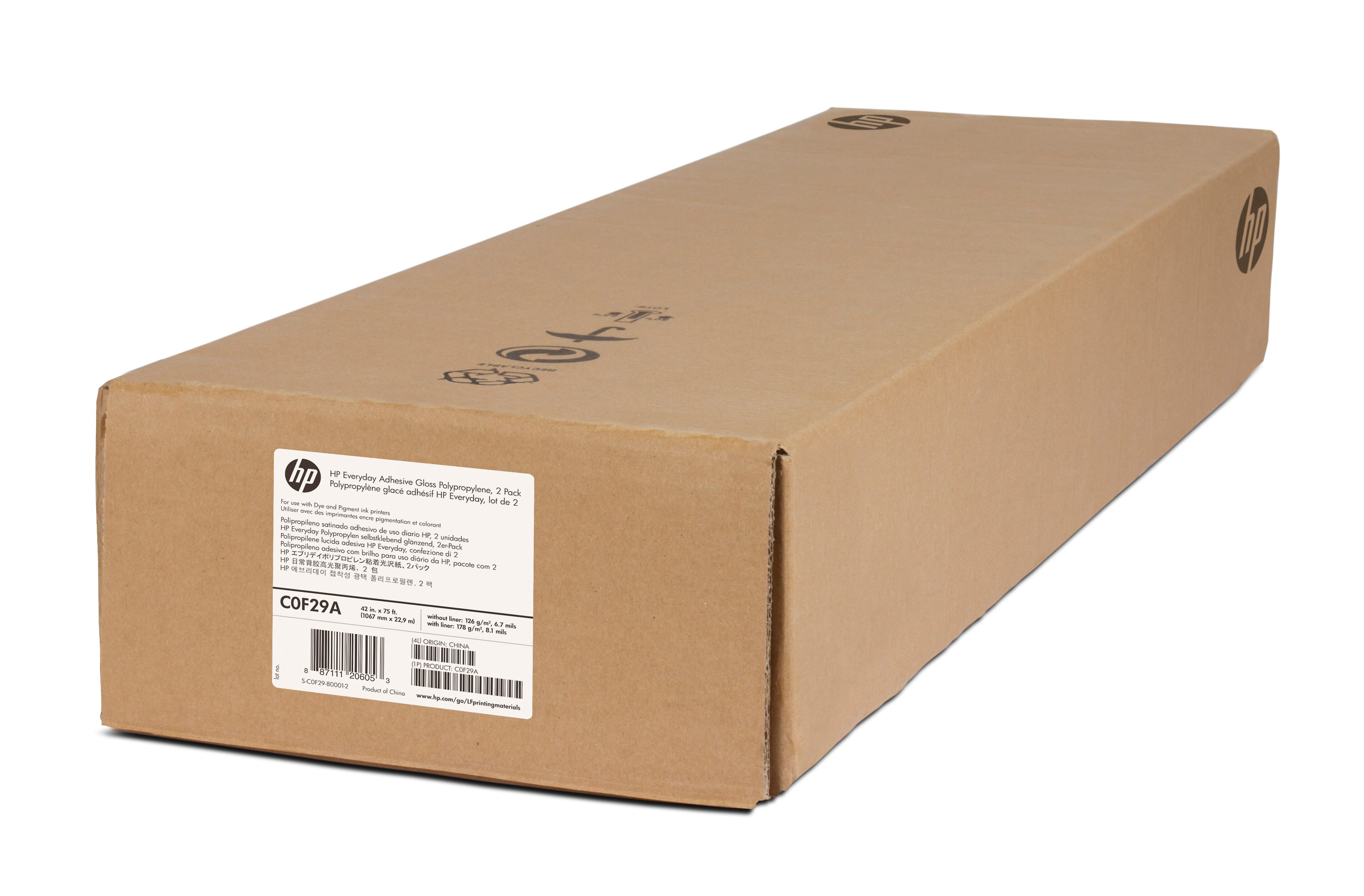 HP Everyday Adhesive Gloss Polypropylene 1067 mm x 22.9 m 140g/m2 (Pack 2 UD.)