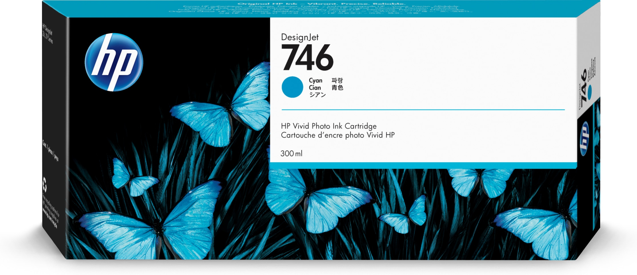 HP nº746 300-ml Cyan Ink Cartridge