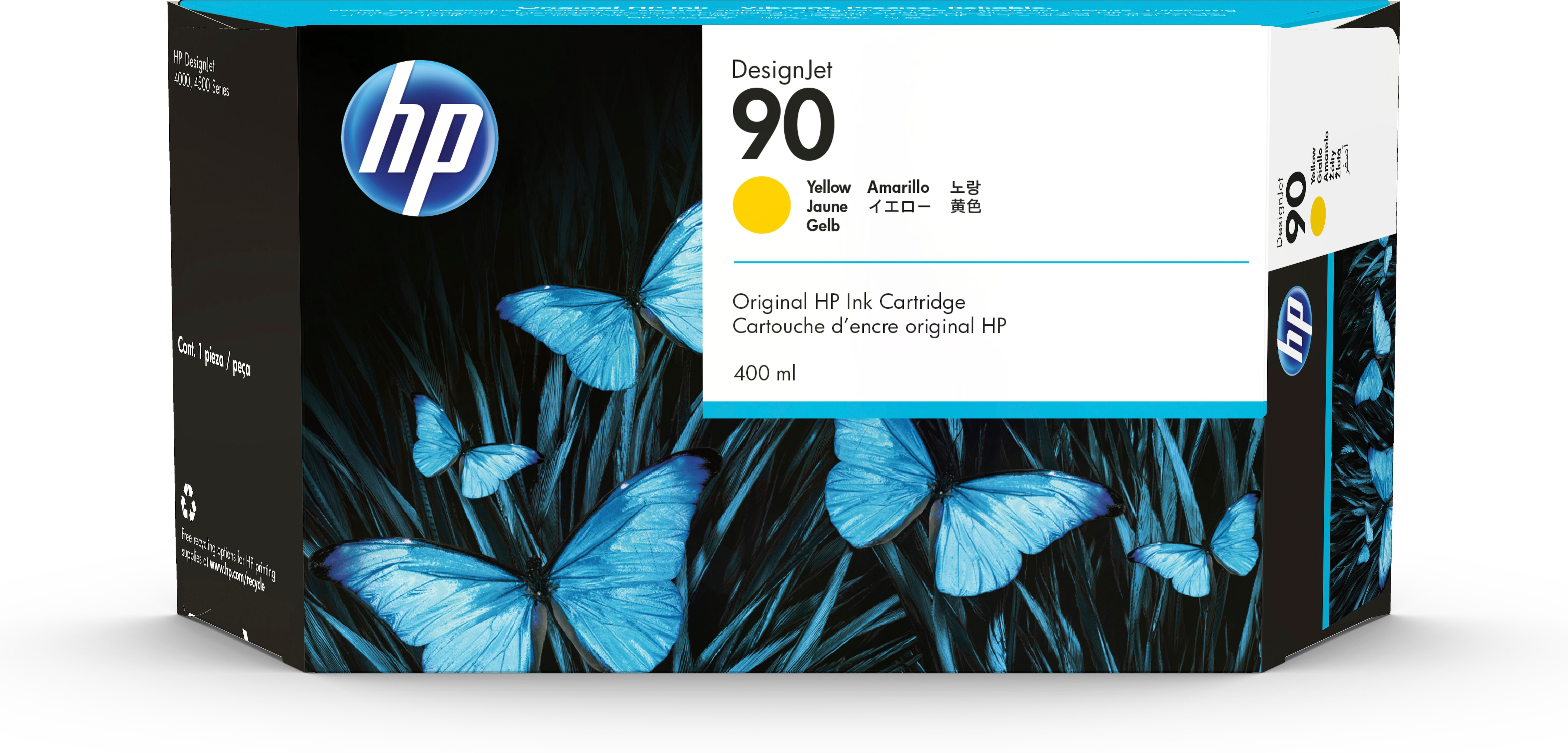 HP Designjet 4000 Cartucho Amarillo Nº90, 400ml.
