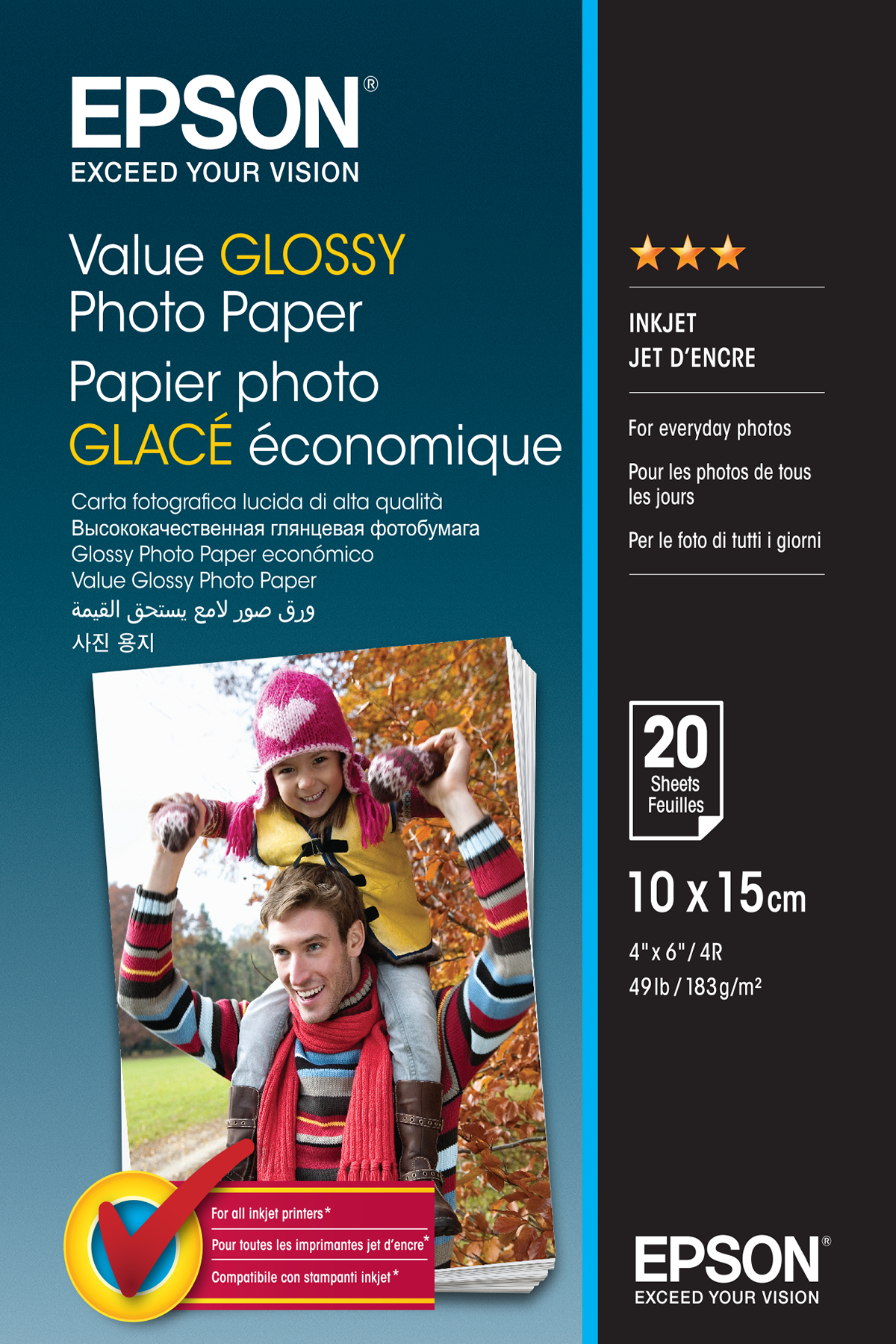 Epson Papel foto Brillante 10x15cm - 20 Hojas