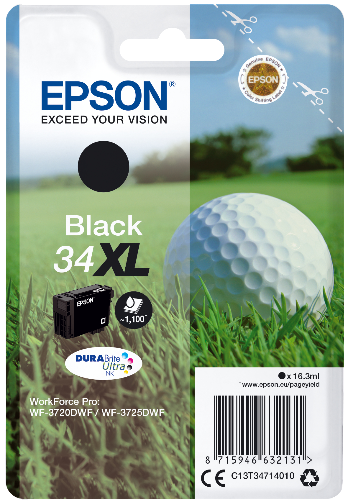 EPSON Singlepack Black 34XL DURABrite Ultra Ink