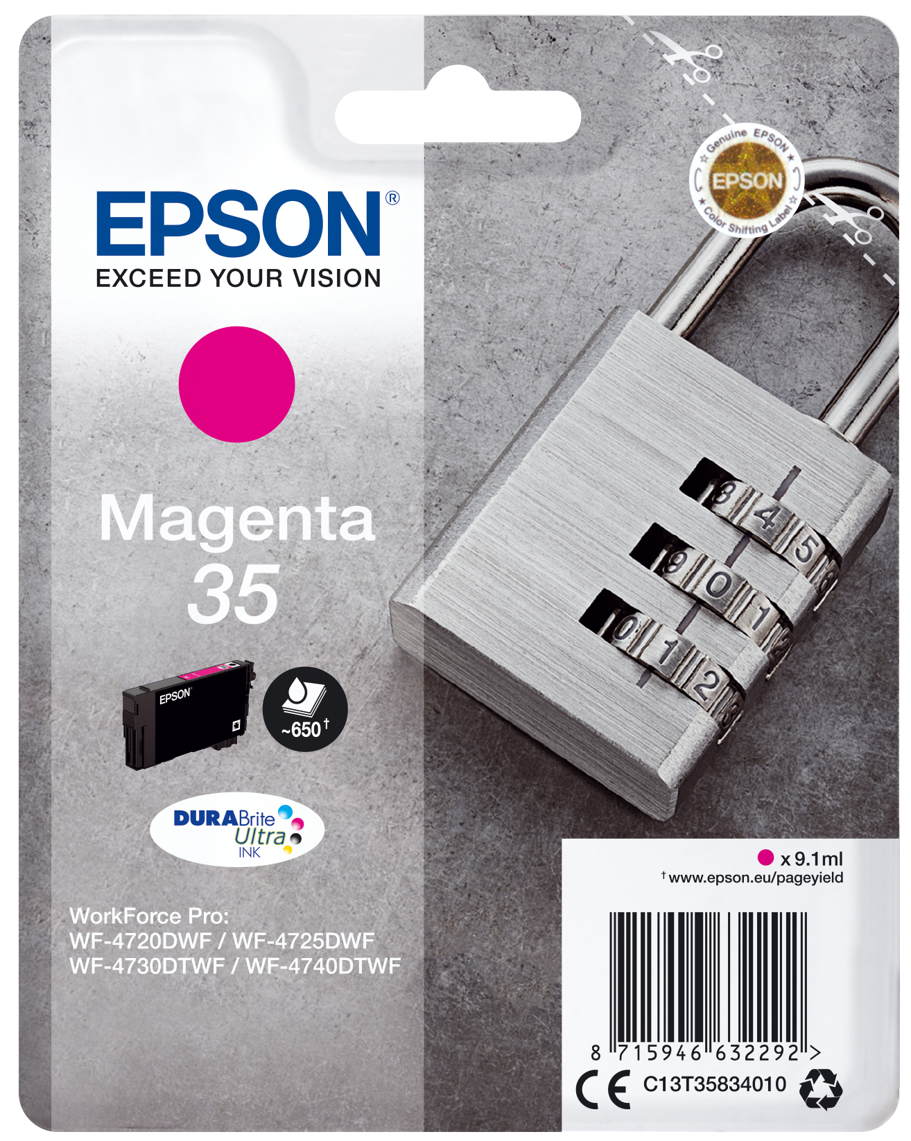 EPSON Singlepack Magenta 35 DURABrite Ultra Ink
