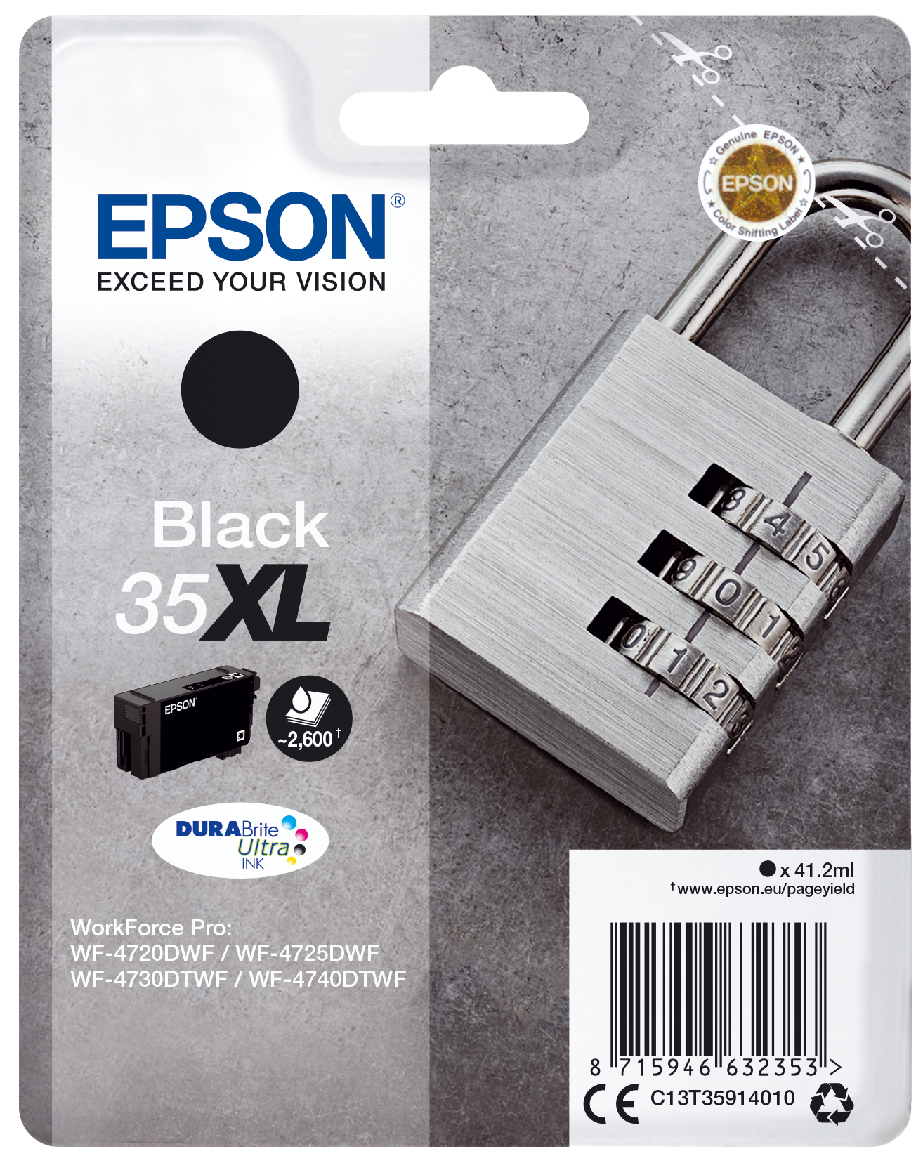 EPSON Singlepack Black 35XL DURABrite Ultra Ink