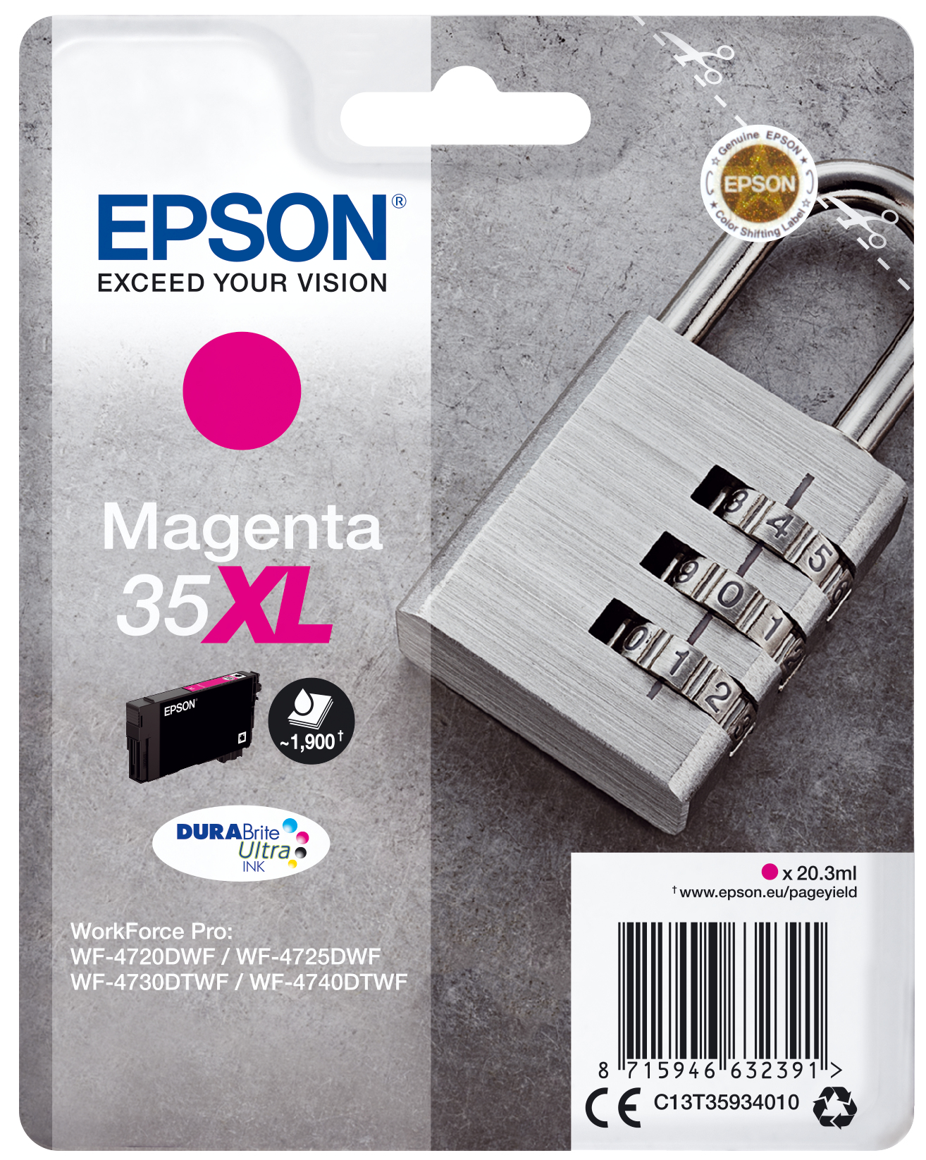 EPSON Singlepack Magenta 35XL DURABrite Ultra Ink