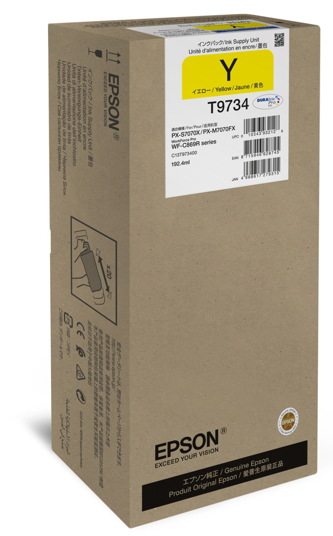 EPSON WorkForce Pro WF-C869R Yellow XL Ink Supply Unit