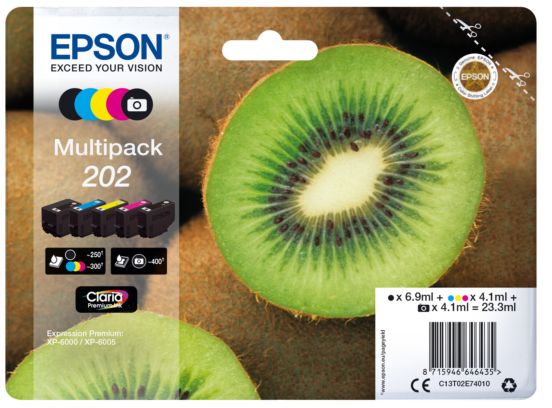 EPSON Multipack 5-colours 202 Claria Premium Ink KIWI