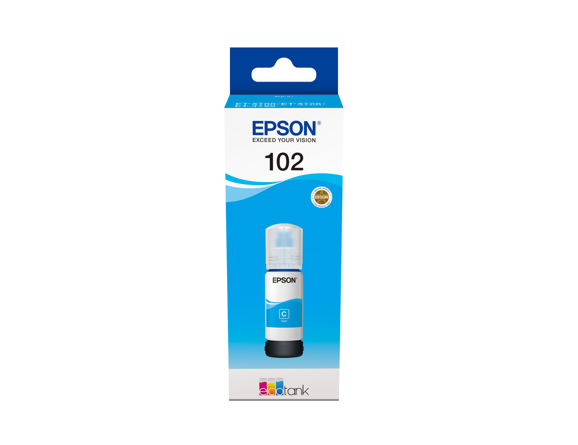 EPSON 102 EcoTank Cyan Ink Bottle ET-2700/ ET-2750/ET-3700 /ET-3750 /ET4750