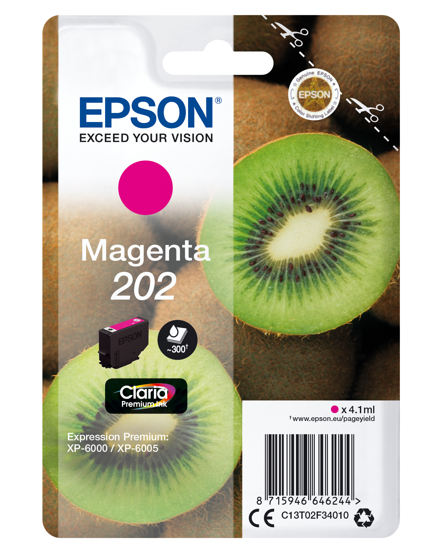 EPSON Singlepack Magenta 202 Claria Premium Ink