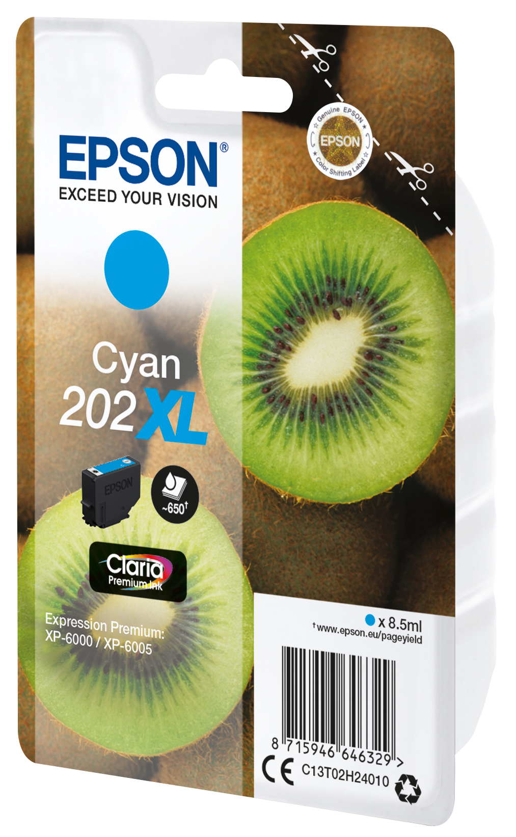 EPSON Singlepack Cyan 202XL Claria Premium Ink