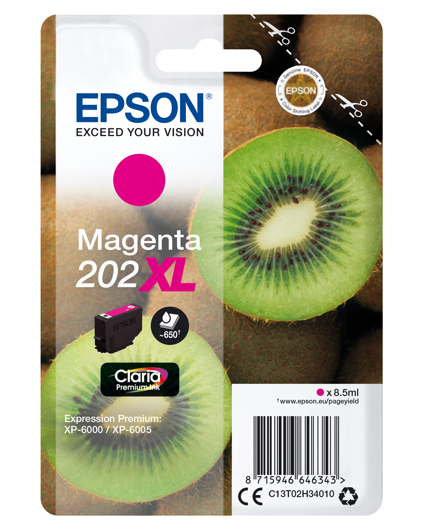 EPSON Singlepack Magenta 202XL Claria Premium Ink