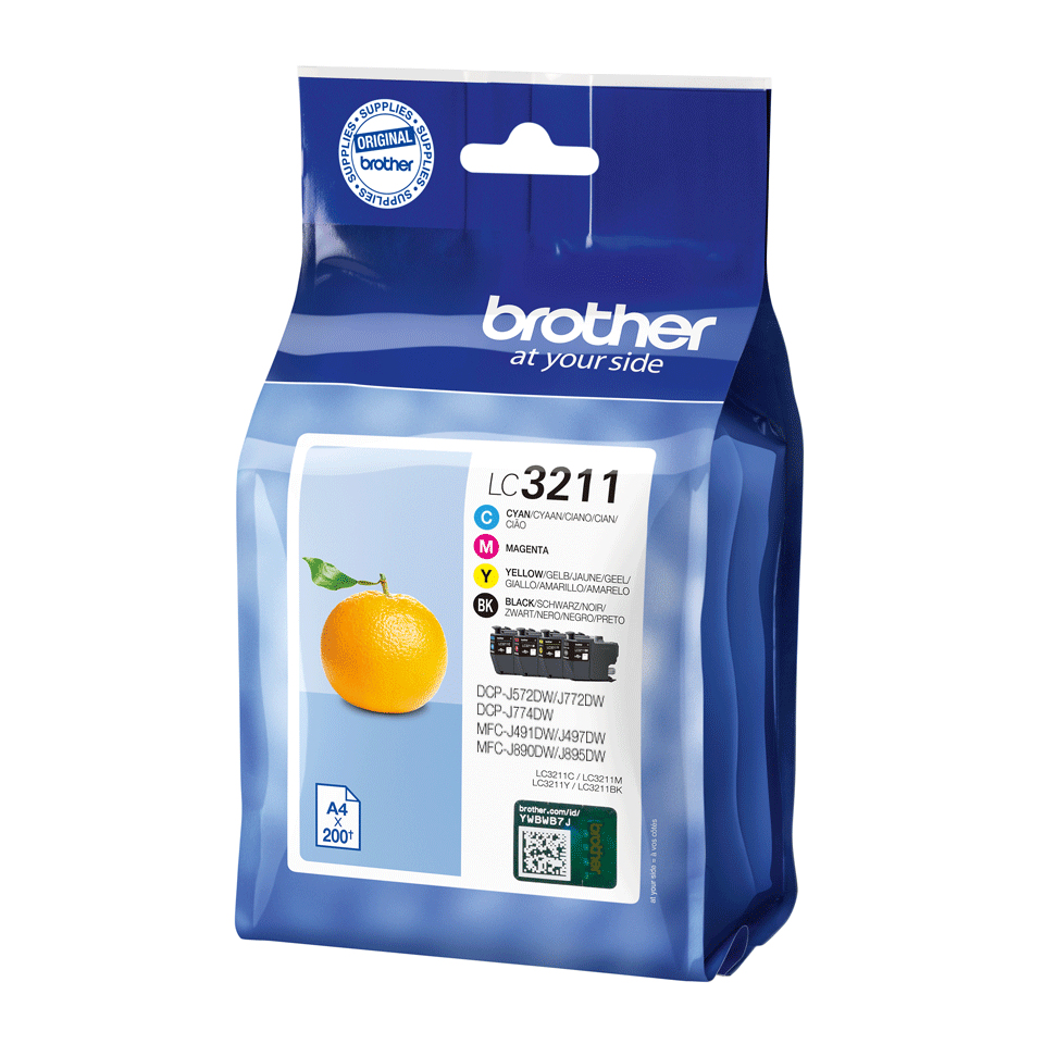 BROTHER Pack de 4 cartuchos de tinta negro, cian, magenta y amarillo BROTHER LC3211VAL