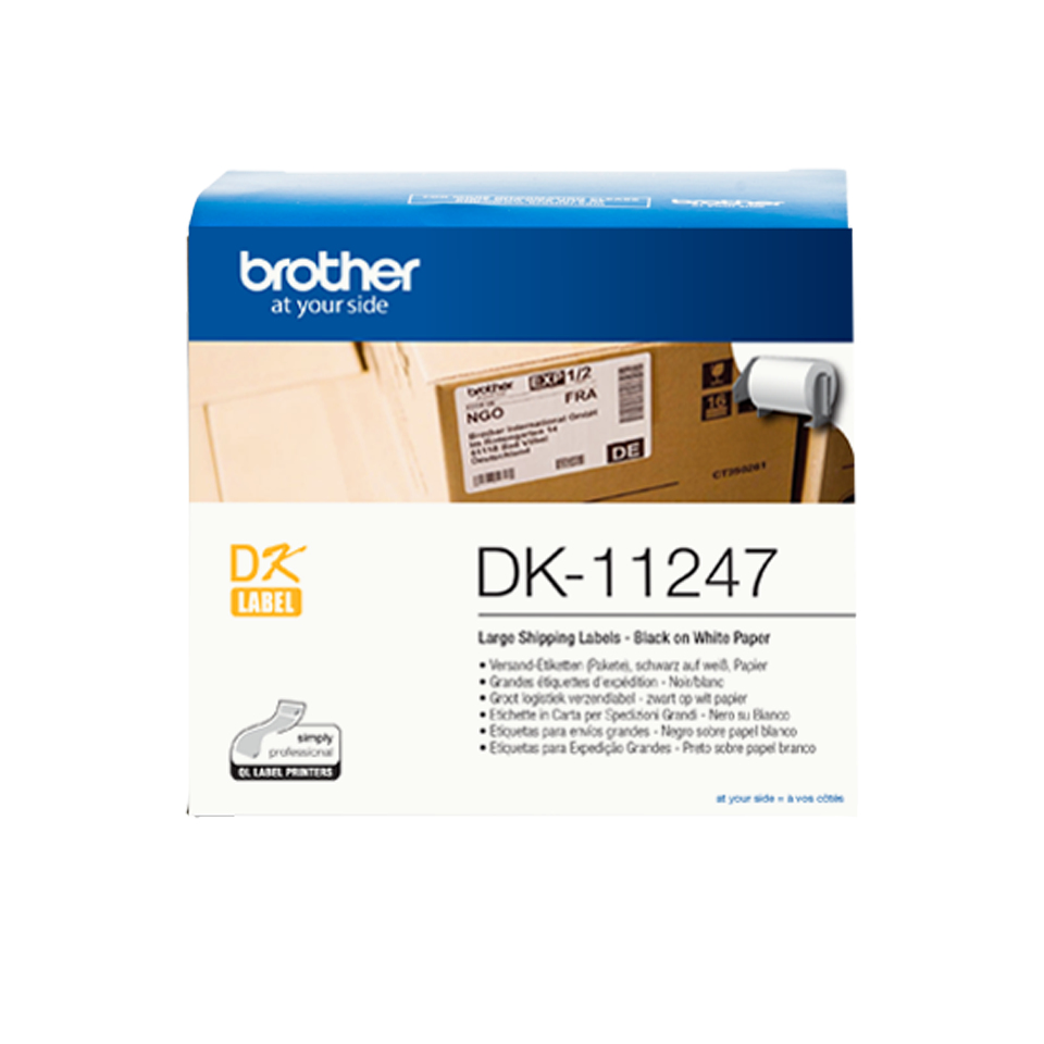 BROTHER Etiquetas precortadas para envios grandes. 180 etiquetas blancas de 103 x 164 mm