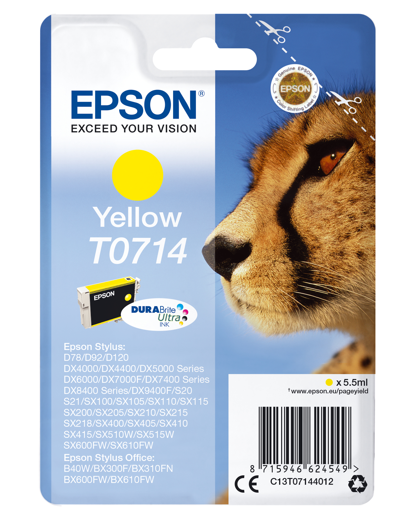 Epson Stylus D-78/92/120 Cartucho Amarillo (Radiofrecuencia + acoustic magnetic)