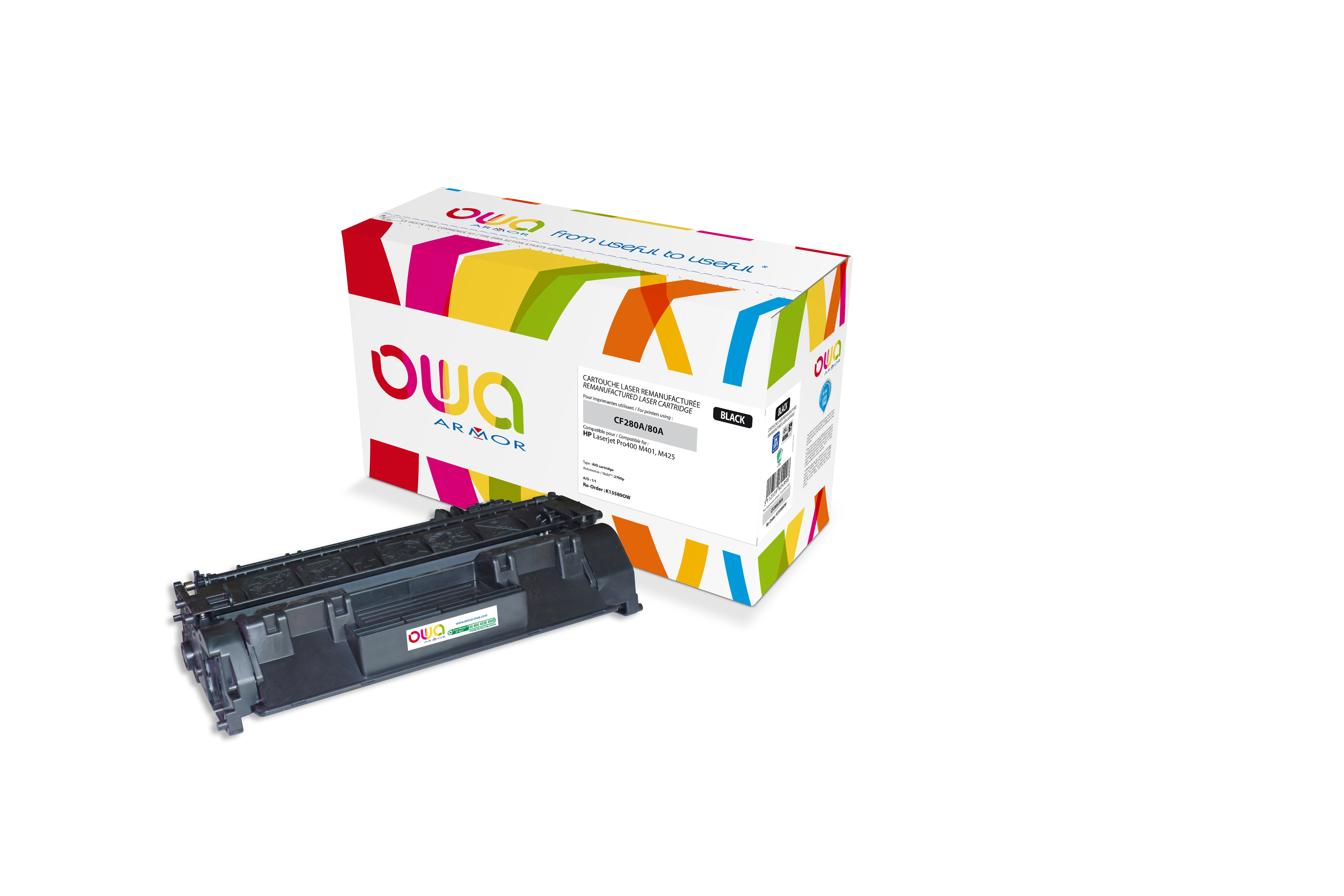 ARMOR CARTUCHO LASER Laserjet Pro 400 M401, M425 nº80A