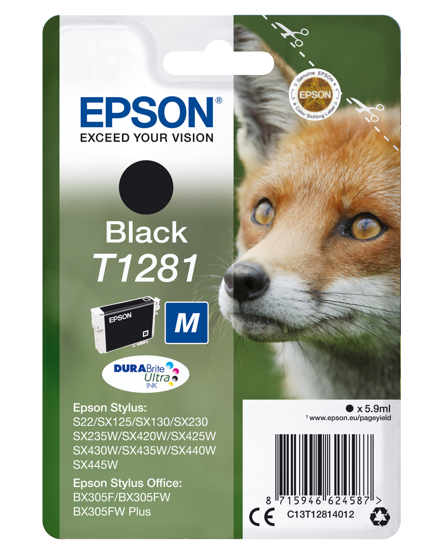 Epson Stylus S22/SX125/ SX420W/425W, Office BX305F Cartucho Negro