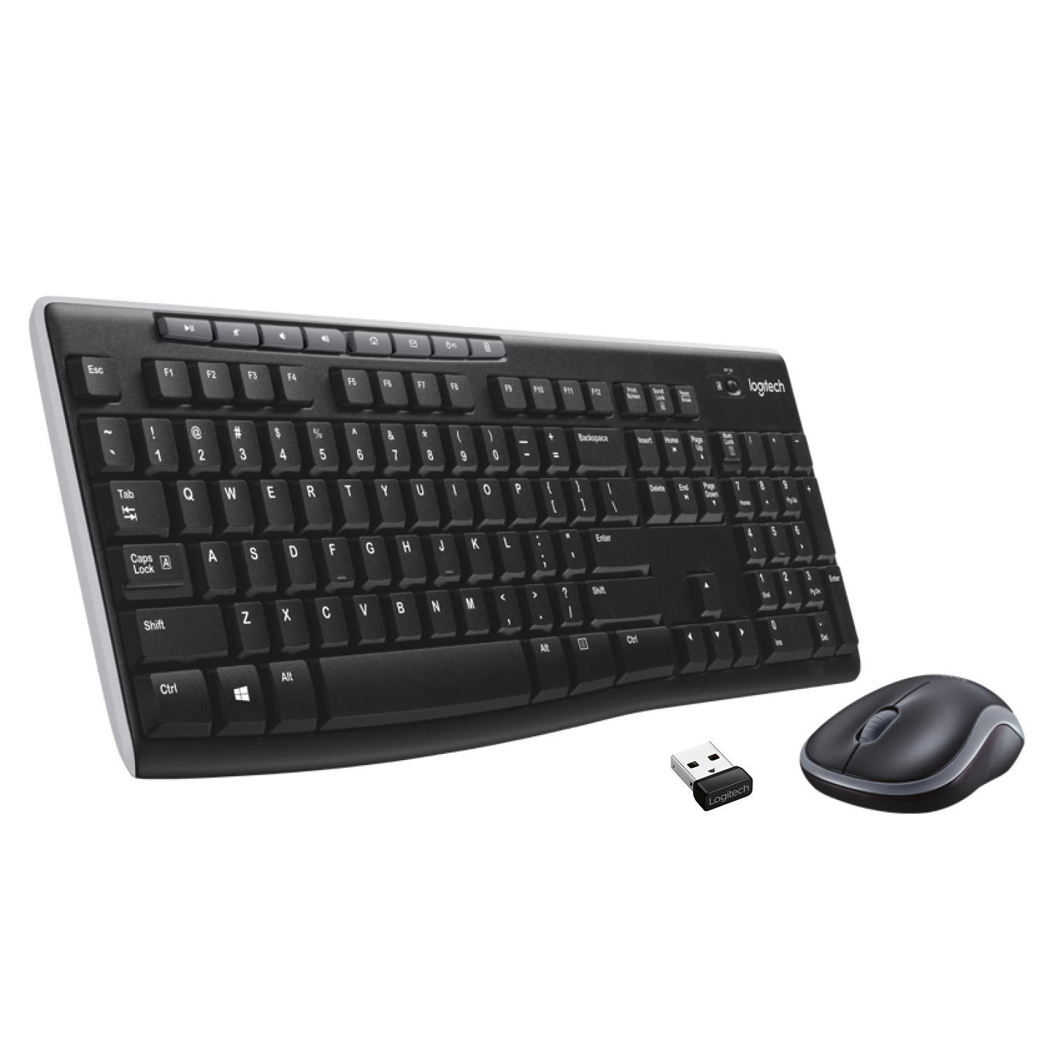 LOGITECH TECLADO + MOUSE MK270 optico wireless Negro