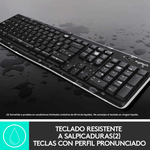 LOGITECH TECLADO + MOUSE MK270 optico wireless Negro