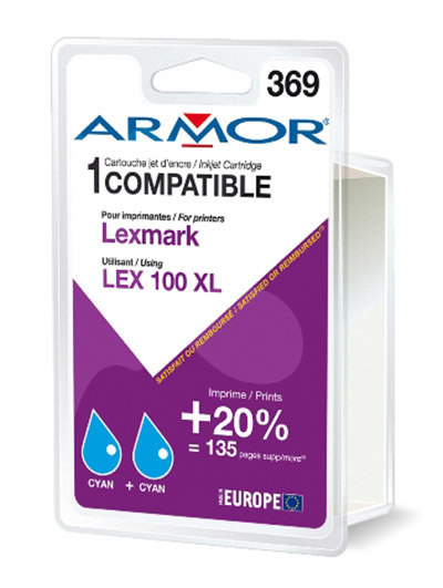 ARMOR Cartucho pack 2 LEXMARK 100XL 2C cyan -DESC
