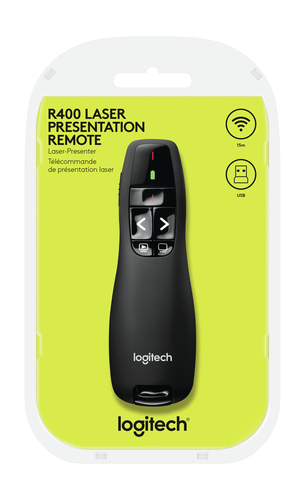 LOGITECH Mando inalambrico r400 profesional presenter wireless puntero laser 15 m 2.4 ghz