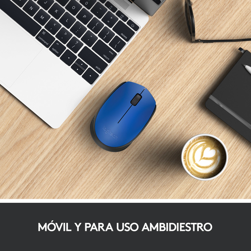 LOGITECH Raton m171 optico wireless azul